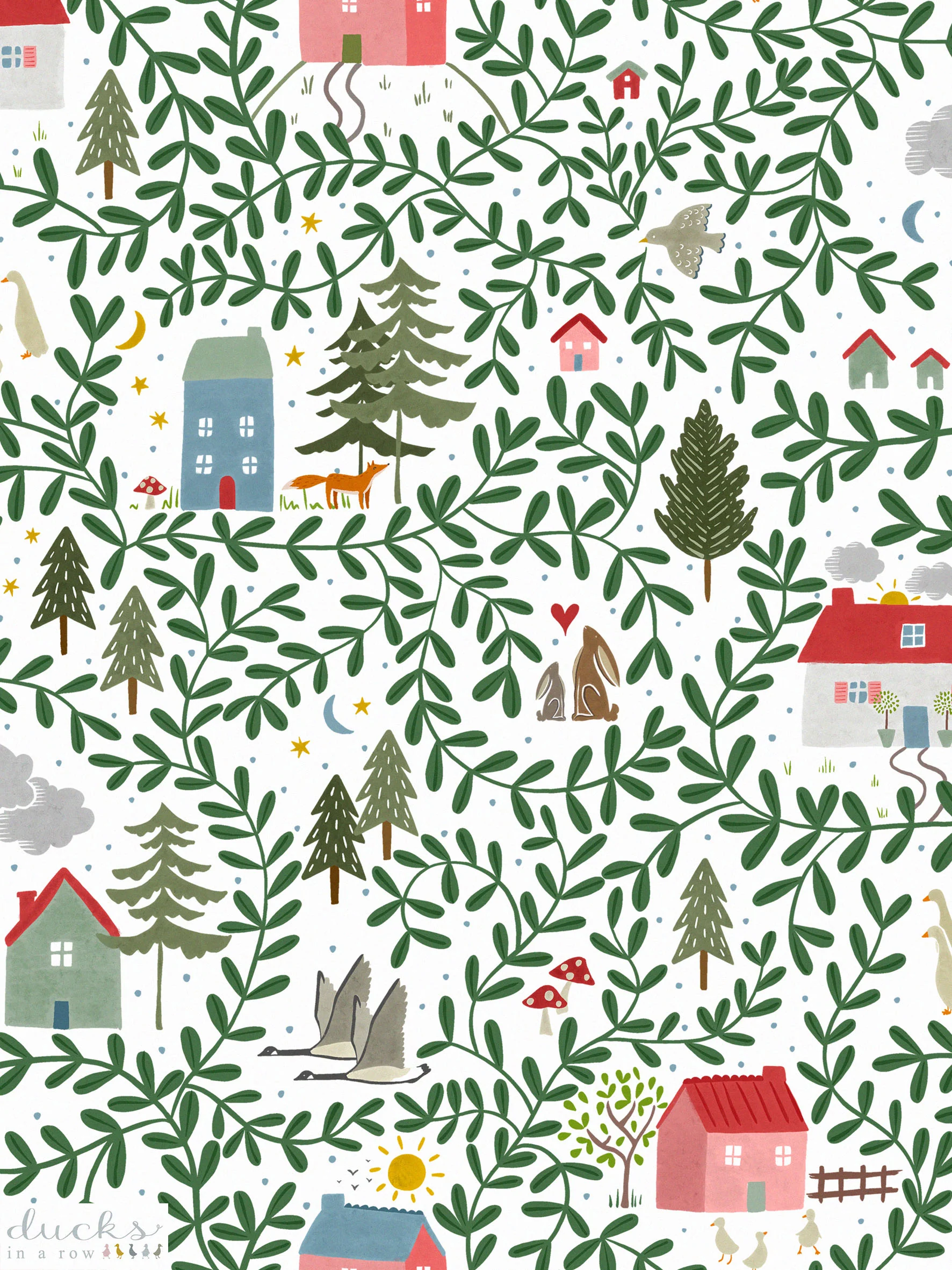 English Country Cottages Luxury Children's Wallpaper - Image 7