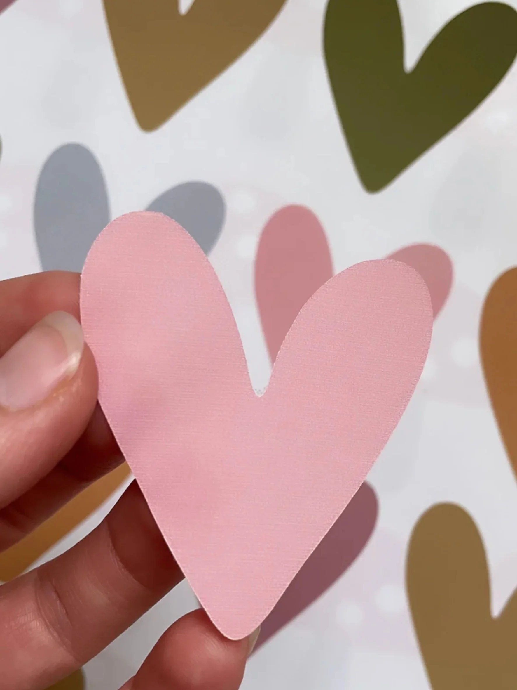 Muted Rainbow Heart Fabric Wall Stickers - Eco-Friendly, Removable & Reusable Decals for Kids' Bedrooms, Playrooms & Nurseries - Image 5