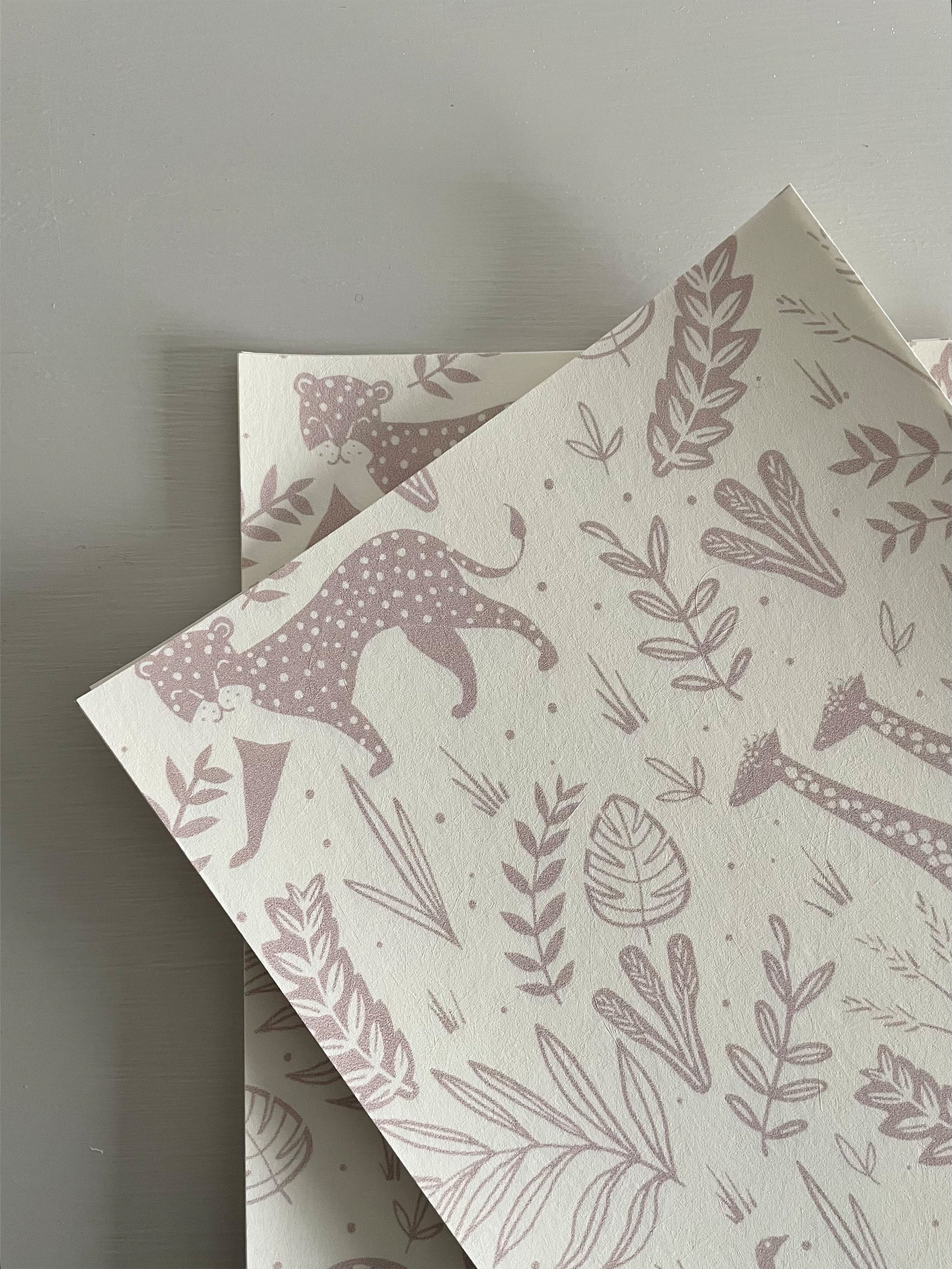 Wild Safari Luxury Children's Wallpaper ~ Pink - Image 6